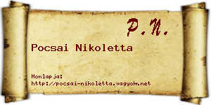Pocsai Nikoletta névjegykártya