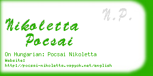 nikoletta pocsai business card